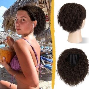 Real Human Hair Ponytail Extension Comb Clip in Drawstring Ponytail Hairpiece